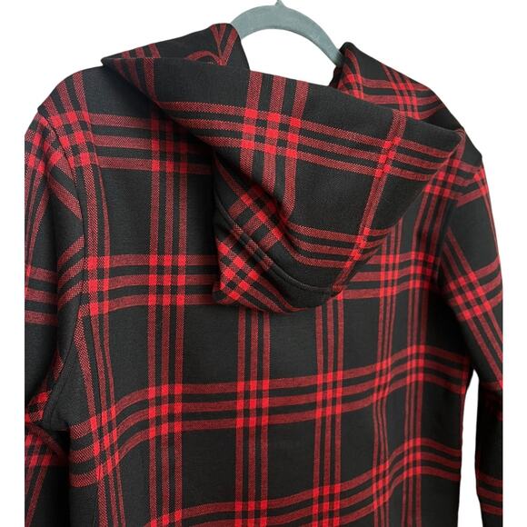 Maceoo Plaid Hooded Jacket Signature Sport Cardigan Sz S Long Sleeve Zip Closure - Picture 6 of 13